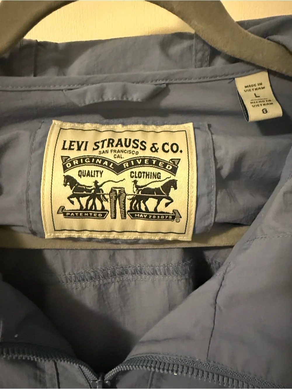 Levi's Men's Hooded Anorak Jacket - Periwinkle Blue